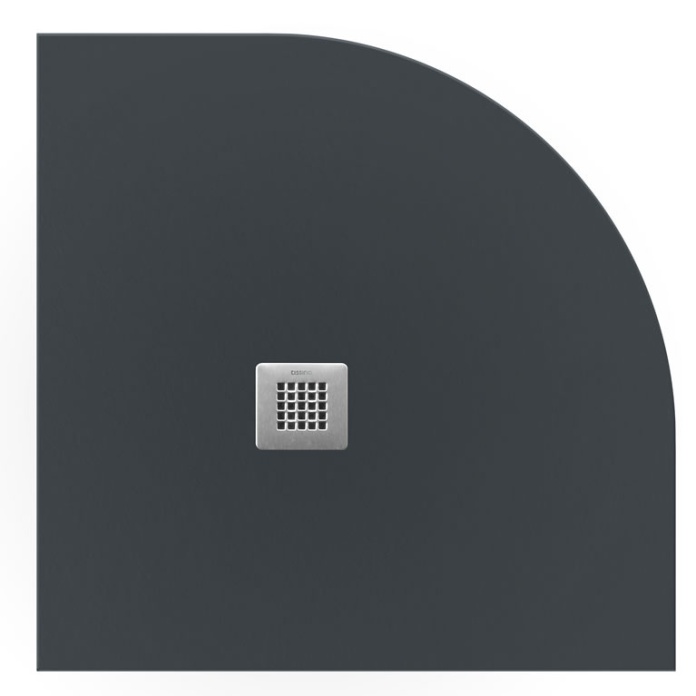Cutout image of Tissino Giorgio2 Graphite Slate 1000mm Stone Resin Quadrant Shower Tray